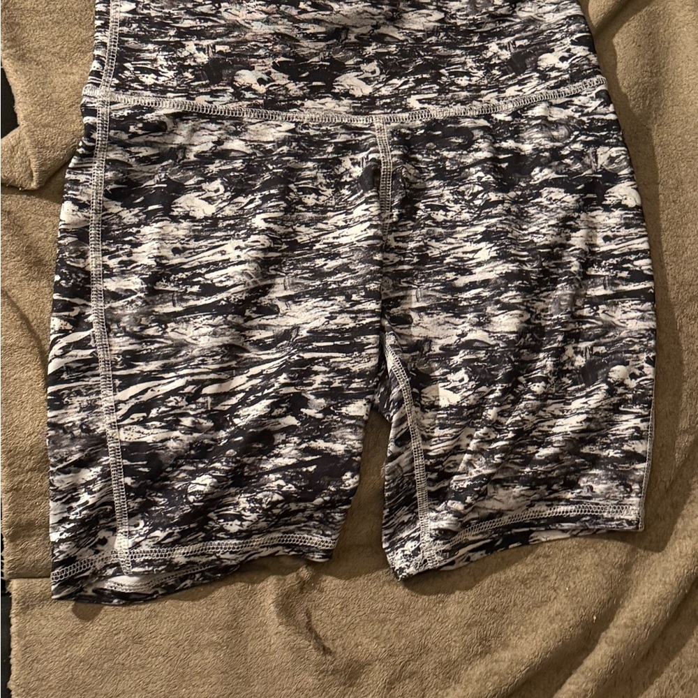 Women's Black and White Patterned Shorts